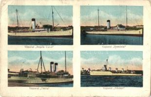 Balchik, Balcic; Vaporul Regele Carol, Vaporul Romania, Vaporul Dacia, Vaporul Marasti / Romanian steamships (apró szakadás / tiny tear)