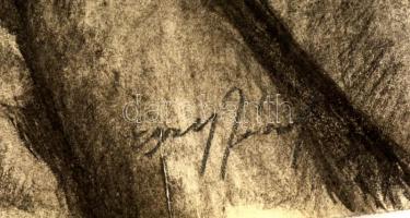 Egry jelzéssel: Férfi portré. Szén, papír, kis szakadással, 63×48 cm