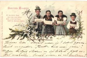 1900 Steirische Trachten / Styrian folklore. floral