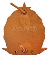 ~1970-1980. "500 ezer km balesetmentesen" zománcozott fém autójelvény (59x69mm) T:2 hátlap...