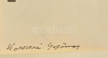 Konecsni jelzéssel: Kompozíció. Kollázs, papír, 41×19 cm