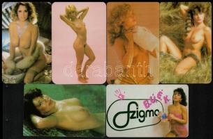 1986-1989 6 db erotikus kártyanaptár