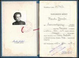 1977-1978 Az MSZMP Politikai Főiskola fényképes leckekönyve + diplomája