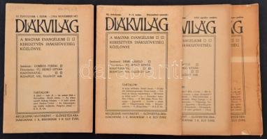 1909-1934 Diákvilág. Különféle számainak gyűjteménye: I. évf. 1-10.sz.+ II. évf. 1-8.,10. sz.+ III. ...