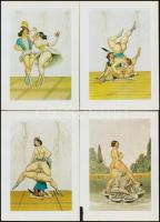 13 db erotikus illusztráció. Rajzokról készült nyomat. 14x20 cm