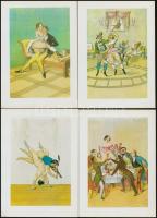 13 db erotikus illusztráció. Rajzokról készült nyomat. 14x20 cm