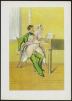 13 db erotikus illusztráció. Rajzokról készült nyomat. 14x20 cm