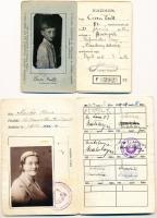 1933 Érdekes igazolványok: Testnevelési ellenőrzőlap egyetemi hallgató részére. Fényképes. + KISOK i...