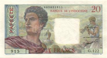 Tahiti/Papeete 1963(1951). 20Fr T:I