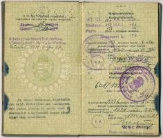 cca 1940 Sokat utazott hölgy, majdnem teljesen betelt útlevele / Almost full passport