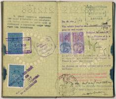cca 1940 Sokat utazott hölgy, majdnem teljesen betelt útlevele / Almost full passport