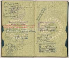 cca 1940 Sokat utazott hölgy, majdnem teljesen betelt útlevele / Almost full passport