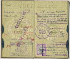 cca 1940 Sokat utazott hölgy, majdnem teljesen betelt útlevele / Almost full passport