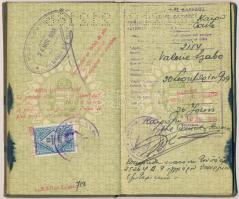 cca 1940 Sokat utazott hölgy, majdnem teljesen betelt útlevele / Almost full passport