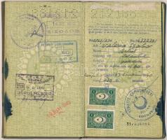cca 1940 Sokat utazott hölgy, majdnem teljesen betelt útlevele / Almost full passport