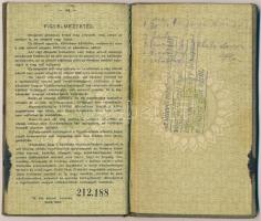 cca 1940 Sokat utazott hölgy, majdnem teljesen betelt útlevele / Almost full passport