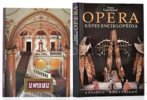 Vegyes könyvtétel, 2 db:  Peter Gammond: Opera. Képes enciklopédia. Bp.,1994, Kossuth. Kiadói egészvászon-kötés, kiadói papír védőborítóban.  Czetényi Piroska-Szvoboda D. Gabriella-Bérczi Loránt-Bérczi Gábor: Az operaház. Bp.,1987, Képzőművészeti Kiadó. Kiadói kartonált papírkötés.