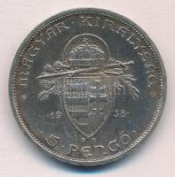 1938. 5P Ag "Szent István" T:1-,2 patina
Adamo P8.1