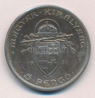 1938. 5P Ag "Szent István" T:2,2- patina
Adamo P8.1
