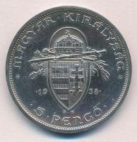 1938. 5P Ag "Szent István" T:1-,2 patina
Adamo P8.1