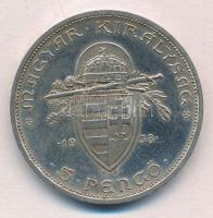 1938. 5P Ag "Szent István" T:1-,2 kis patina
Adamo P8.1