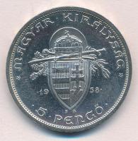 1938. 5P Ag "Szent István" T:1-,2 kis patina
Adamo P8.1