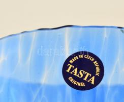 Cseh Tasta fújt váza, hibátlan, jelzett, m: 18,5 cm