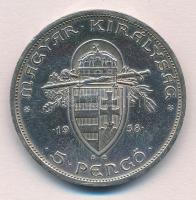 1938. 5P Ag "Szent István" T:2 patina, ph.
Adamo P8.1