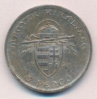 1938. 5P Ag "Szent István" T:2 patina, ph.
Adamo P8.1