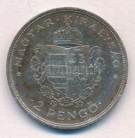 1935. 2P Ag "Rákóczi" T:2 patina, ph. 
Adamo P7.2