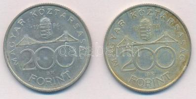 1994. 200Ft Ag "Deák" (2x) T:2 patina