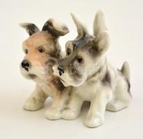 Unterweissbach kutya pár, jelzett, kézzel festett, hibátlan, m:6 cm