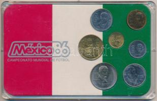 Mexikó 1987-1988. 5P-500P (7xklf) forgalmi pénzek tokban T:1,1- Mexico 1987-1988. 5 Pesos - 500 Pesos (7xdiff) coins in case C:UNC,AU