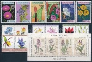 1979-1985 Flowers 2 sets + block, 1979-1985 Virágok 2 klf sor + blokk