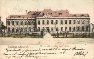 Lőcse, Levoca; M. kir. állami felsőbb leányiskola / girl school (szakadás / tear)