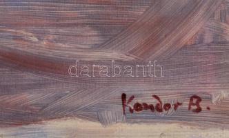 Kondor jelzéssel: Gondterhelt időszak. Olaj, vászon-karton, üvegezett keretben, 50×39 cm