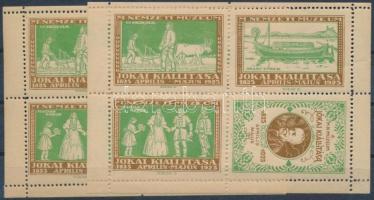 1925 2 db A Nemzeti Múzeum Jókai kiállítása 4-es levélzáró kisív zöld színben