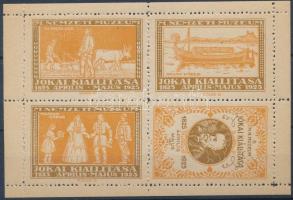 1925 A Nemzeti Múzeum Jókai kiállítása 4 klf színű levélzáró kisív