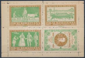 1925 A Nemzeti Múzeum Jókai kiállítása 4 klf színű levélzáró kisív