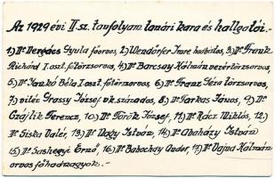 1929 vitéz Grassy József(1894-1946) altábornagy és Franz Géza csoportképen, fotó, hátoldalon felirat...