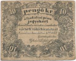 Komárom 1849. 10kr 3mm-es betűkkel T:III,III- Hungary / Komárom 1849. 10 Kreuzer 3mm wide letters C:F,VG Adamo KOM-3.2.1