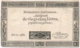 Franciaország 1793. 25L Assignata T:III France 1793. 25 Livres Assignata C:F