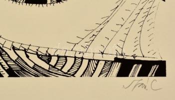 Szász Endre (1926-2003): Tavasz I. Szitanyomat (35/50), papír, jelzett, felcsavarva, 41×58 cm