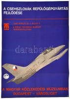 1980 A csehszlovák repülőgépgyártás fejlődése, kiállítási plakát, Magyar Közlekedési Múzeum,hajtás nyomokkal,82x57 cm.