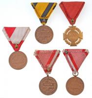 5db-os Ferenc József kitüntetés, három mellszalagon, valamint mellettük még két mellszalag, közte &q...