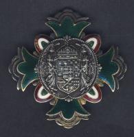 1929. T.E.Sz. (Társadalmi Egyesületek Szövetsége)nagyalakú zománcozott érdemérem T:2- hátoldali felső tű letörve egyébként pici zománchiba