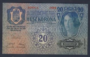 1913. 20K piros "Deutschösterreich" fny-sal T:I-