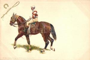 Horse, jockey, B. Dondorf litho