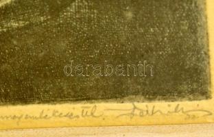 Olvashatatlan jelzéssel: Halászbárkák. Rézkarc, papír, üvegezett keretben, 10×17 cm