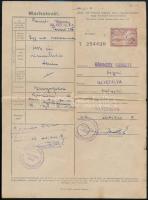 1943 Illyefalva (Háromszék), 2 db marhalevél